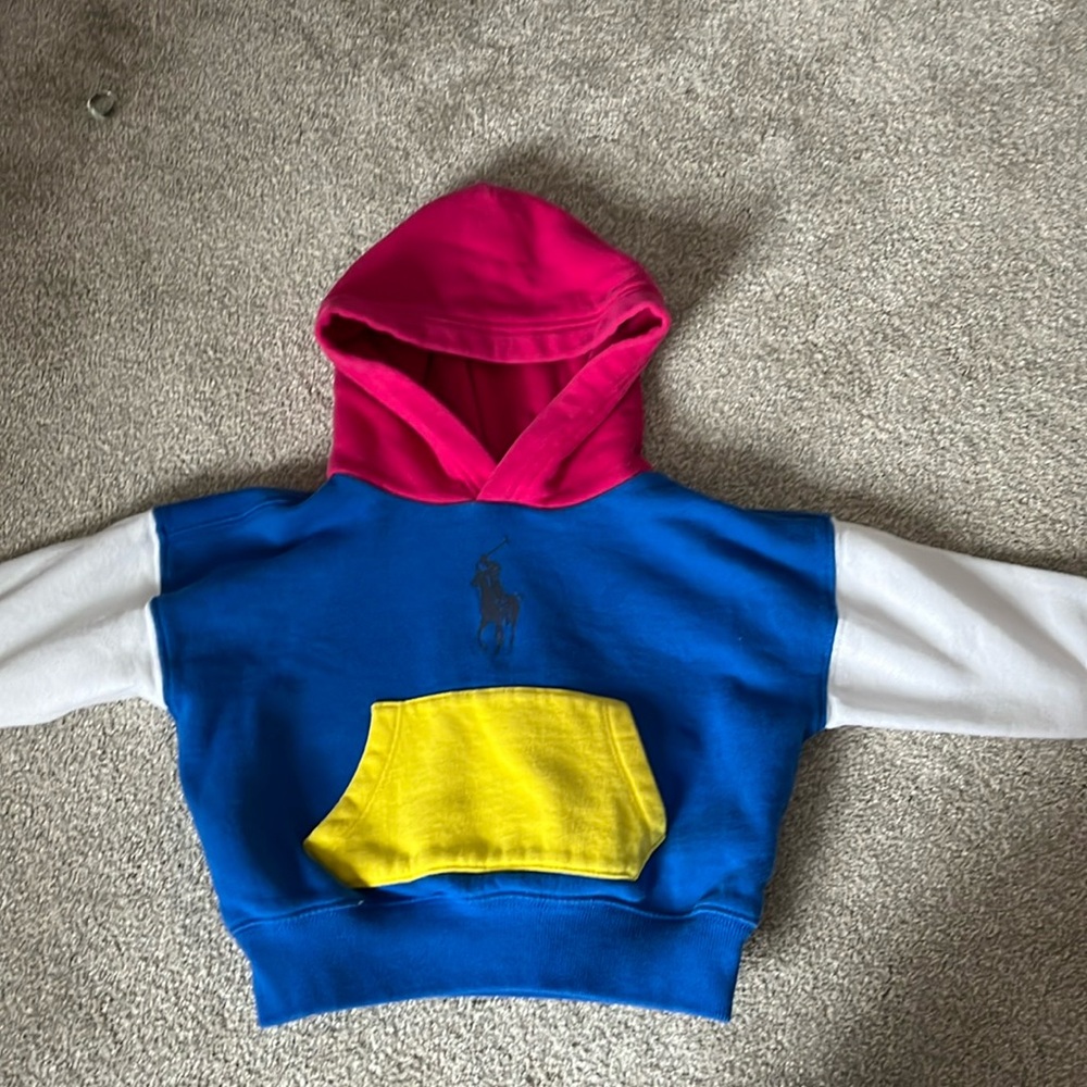 Multi color kids polo hoodie